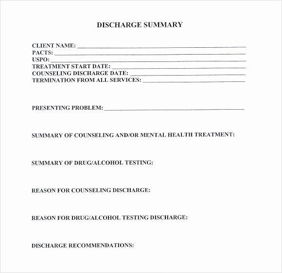Hospital Discharge Summary Template Inspirational 8 Sample Discharge Summary Templates Pdf Word