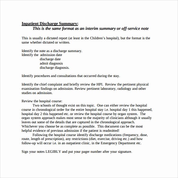 Hospital Discharge Summary Template Lovely Sample Discharge Summary 10 Documents In Pdf Word