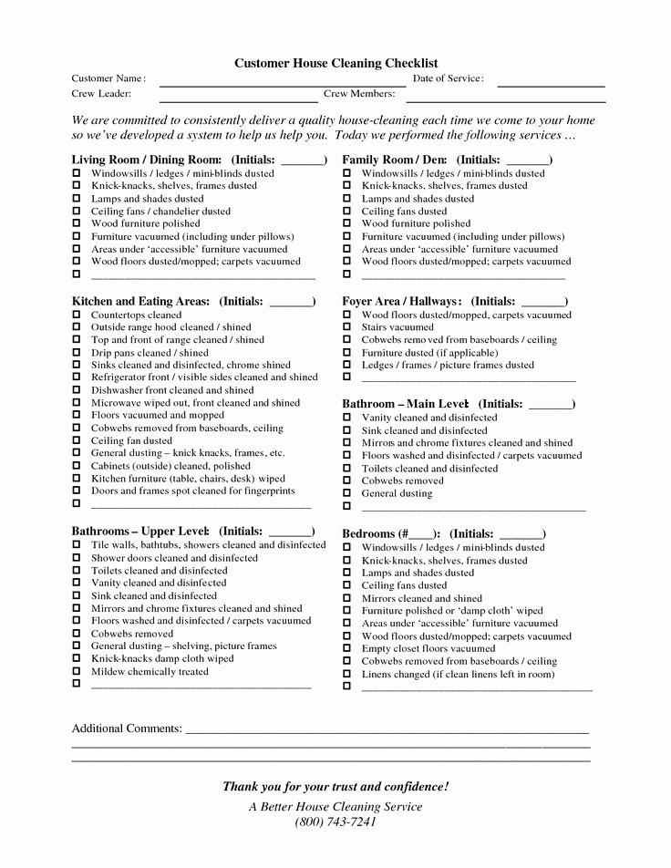 House Cleaning Checklist Template Best Of Professional House Cleaning Checklist 2