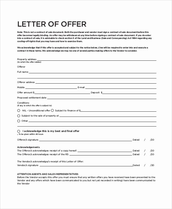 House Offer Letter Template Beautiful 7 Sample Real Estate Fer Letters Pdf Word