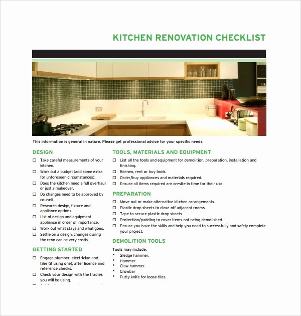 House Renovation Checklist Template Elegant Sample Renovation Checklist Template 11 Free Documents