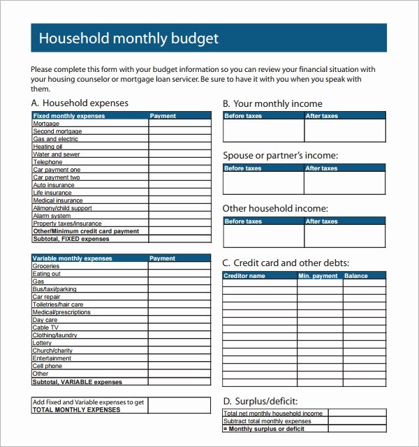 Household Budget Template Pdf Inspirational Sample Family Bud 12 Documents In Pdf Excel Word