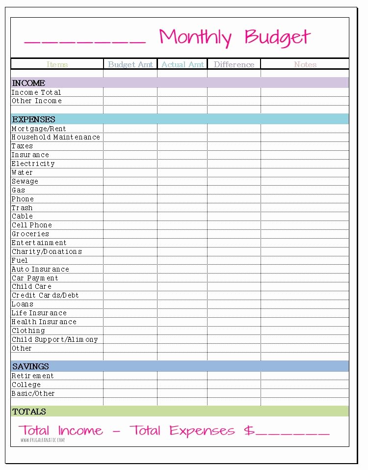Household Budget Template Pdf New Free Monthly Bud Template Frugal Fanatic