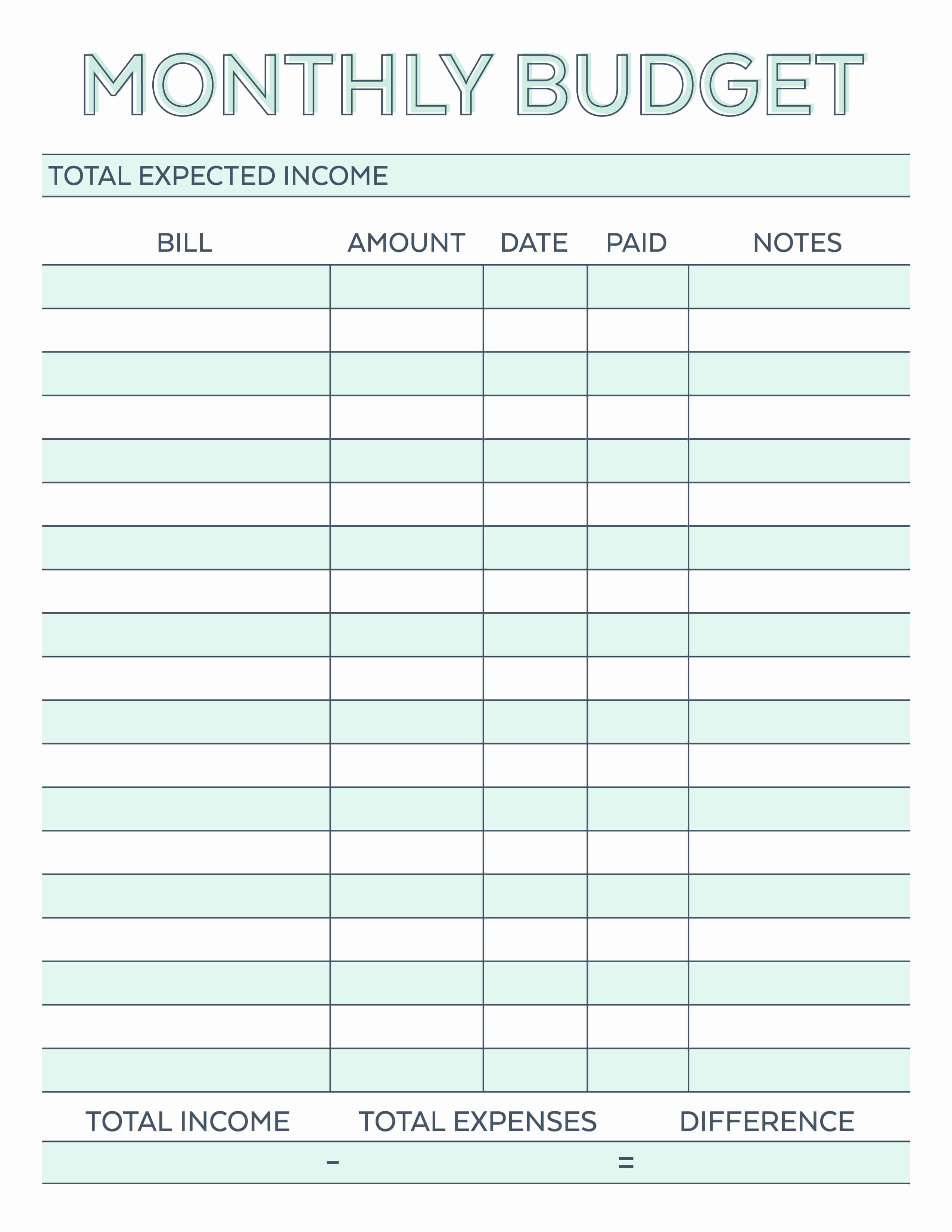 Household Budget Template Pdf New Monthly Bud Planner Free Printable Bud Worksheet