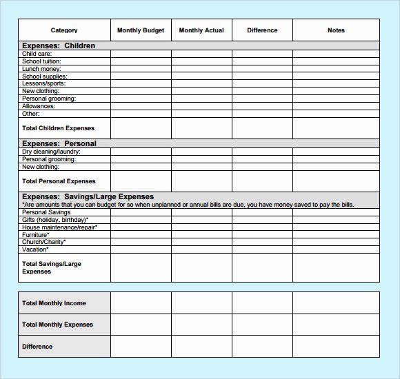 Household Budget Template Pdf Unique Sample Monthly Bud 19 Documents In Pdf Word