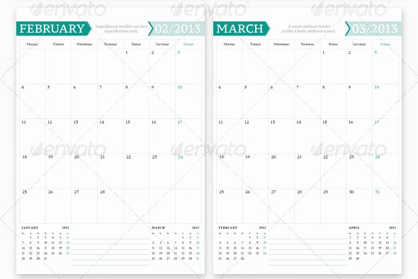 In Design Calendar Template Awesome 20 Beautiful Indesign Calendar Templates – Design Freebies