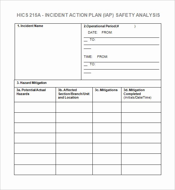 Incident Action Plan Template Awesome Incident Action Plan Template 7 Free Word Excel Pdf