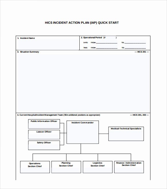 Incident Action Plan Template Fresh Sample Incident Action Plan Template 9 Free Documents