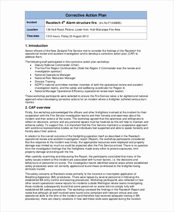 Incident Action Plan Template New Sample Incident Action Plan 10 Examples In Word Pdf