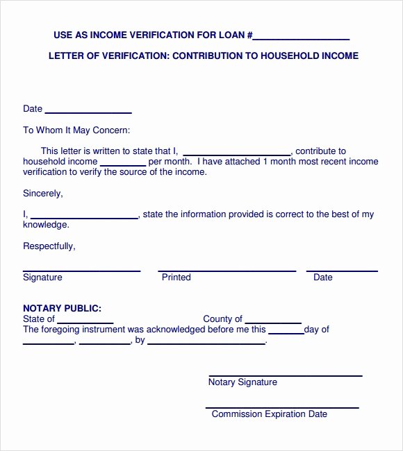 Income Verification form Template Beautiful 7 Proof Of In E Letter Pdf
