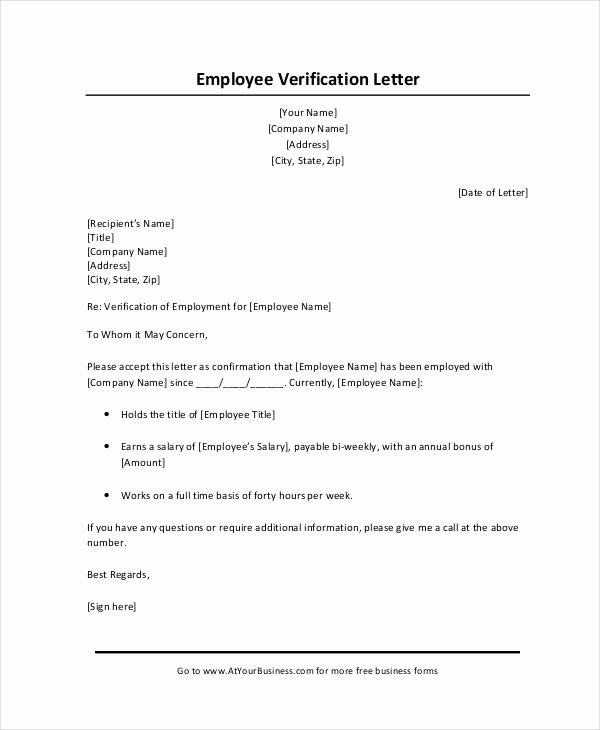 Income Verification form Template Fresh Salary Verification Letters