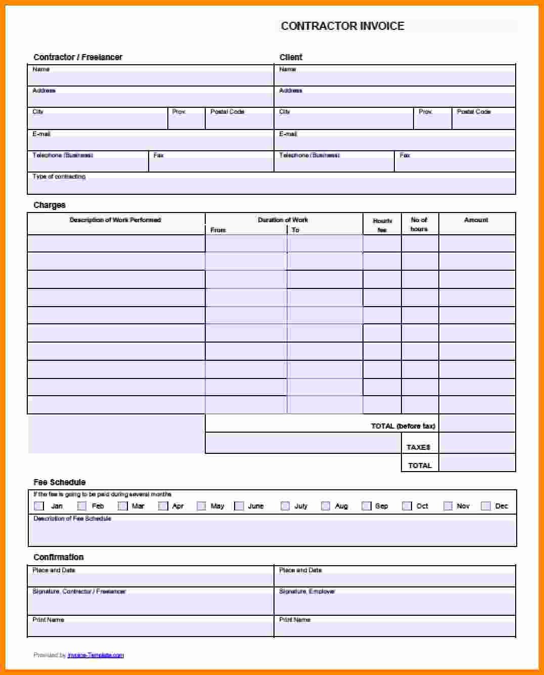 Independent Contractor Invoice Template Pdf Beautiful 5 Independent Contractor Invoice Template Free