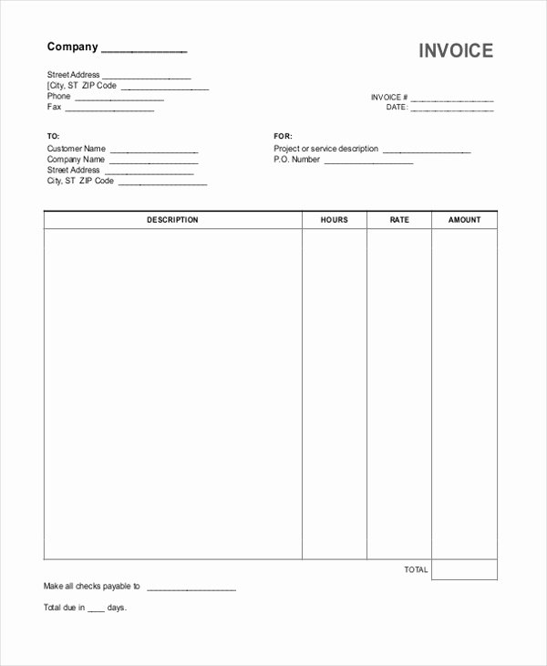 Independent Contractor Invoice Template Pdf Elegant Sample Contractor Invoice form 9 Free Documents In Word