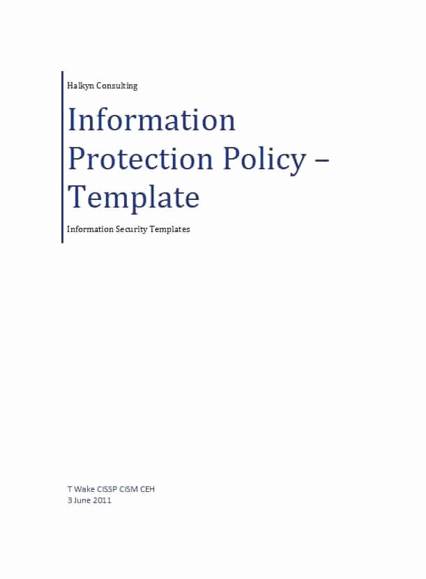 Information Security Policy Template Elegant 42 Information Security Policy Templates [cyber Security