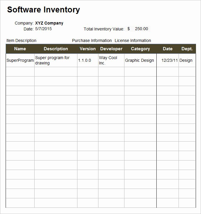 Information Technology Inventory Template Luxury It Inventory Template 15 Free Word Excel Documents