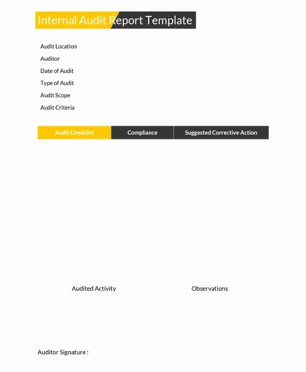 Internal Audit Report Template Elegant 12 Sample Internal Audit Reports – Word Pdf Pages