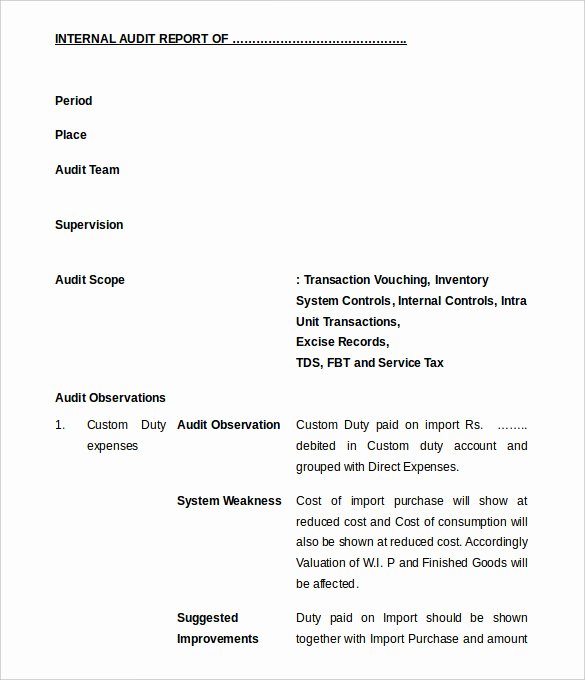 Internal Audit Report Template Elegant 20 Internal Audit Report Templates Word Pdf Apple