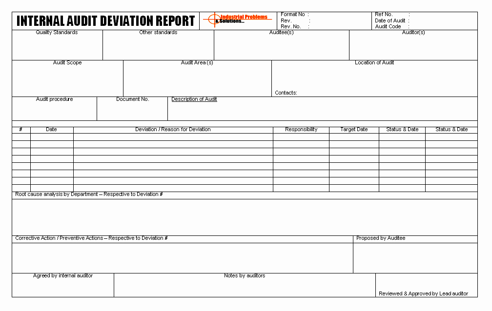 Internal Audit Report Template Fresh Download Easy Free Download Excel Ke Pdf