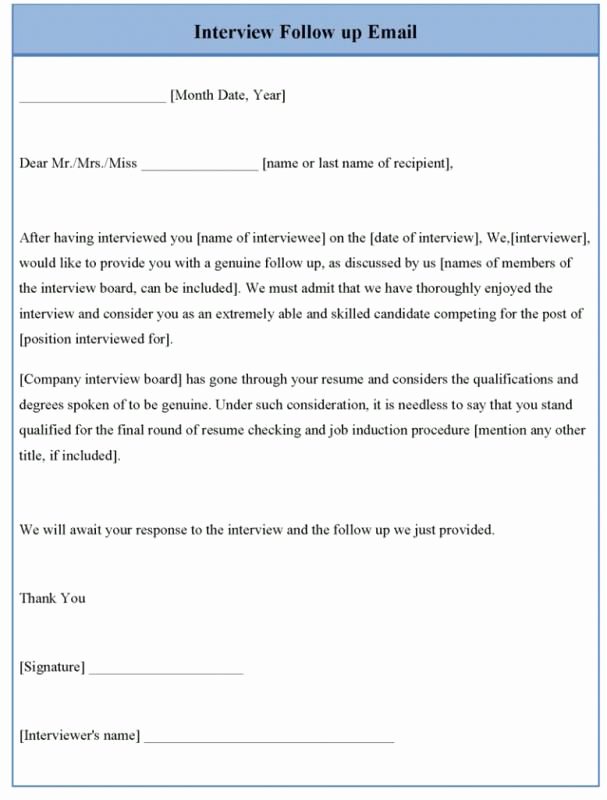 Interview Follow Up Email Template Inspirational Follow Up Email Example Template