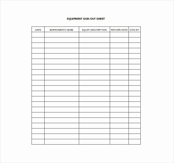 Inventory Sign Out Sheet Template Unique Sign Out Sheet Template 16 Free Word Pdf Documents