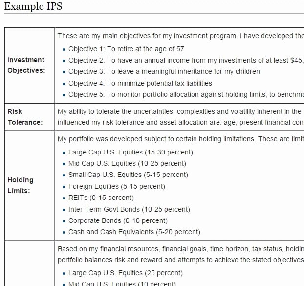 Investment Policy Statement Template Fresh You Should Have A Personal Financial Statement