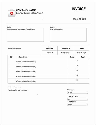 Invoice for Medical Records Template Best Of Medical Records Invoice