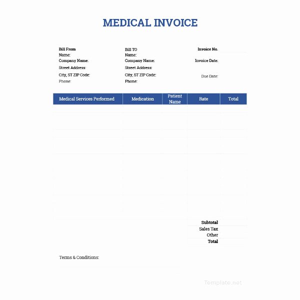 Invoice for Medical Records Template Best Of Printable Invoice Template 12 Free Word Pdf Excel
