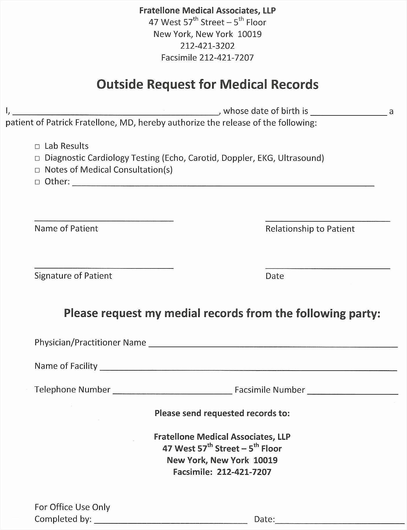 Invoice for Medical Records Template Elegant 10 Medical Records Request form Template