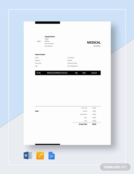 Invoice for Medical Records Template Elegant Sample Medical Invoice 8 Examples In Word Pdf