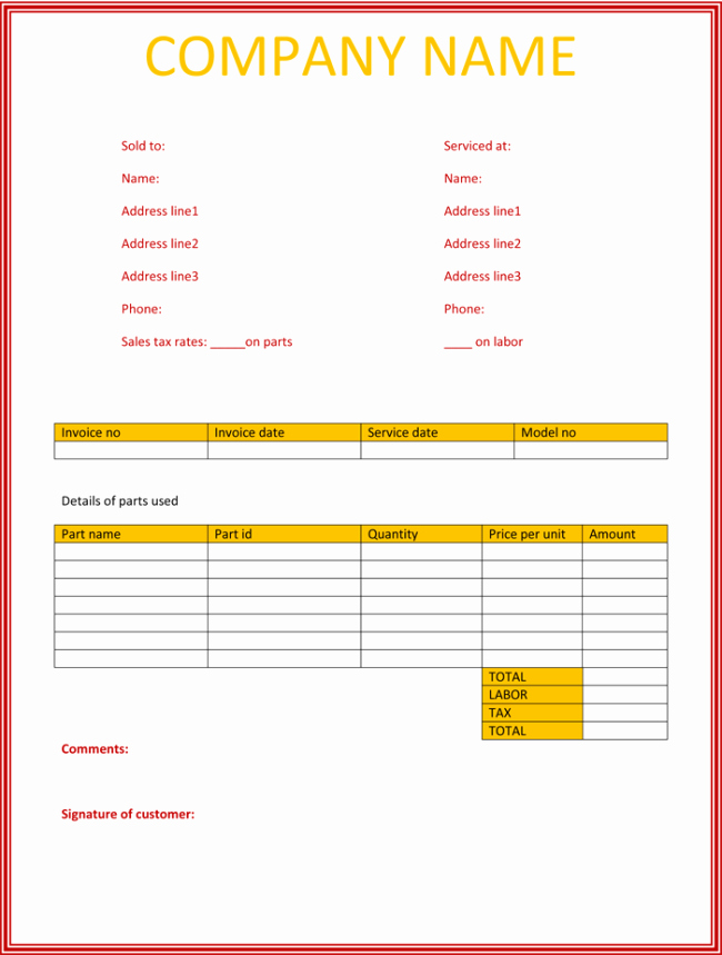 Invoice for Services Rendered Template New Sample Invoice for Services Rendered
