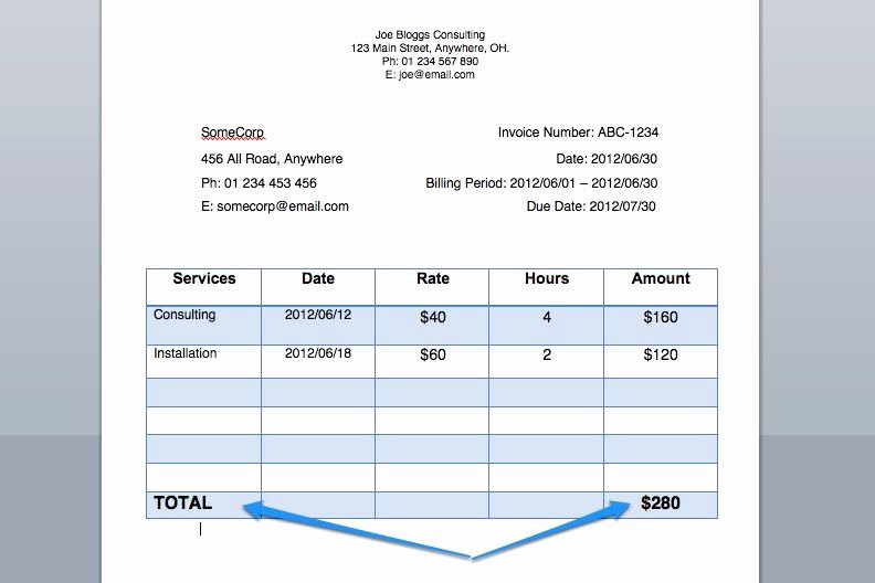 Invoice for Services Rendered Template Unique Write An Invoice for Payment for Services Rendered
