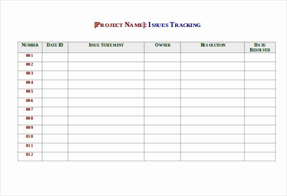 Issue Tracking Template Excel Unique 9 issue Tracking Templates Free Sample Example format