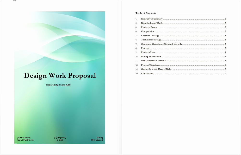 Job Proposal Template Free Word Luxury Design Work Proposal Template Microsoft Word Templates