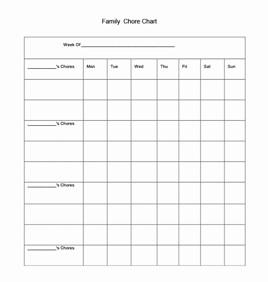 Kids Chore Chart Template Beautiful 43 Free Chore Chart Templates for Kids Template Lab