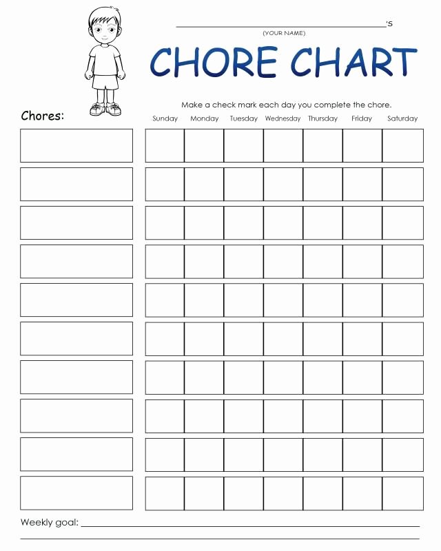Kids Chore Chart Template Beautiful Printable Charts and Logs to Help You Keep Track Of Chores