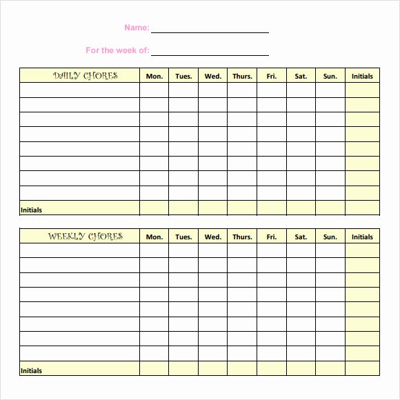 Kids Chore Chart Template Best Of Sample Kids Chore Chart Template 8 Free Documents In