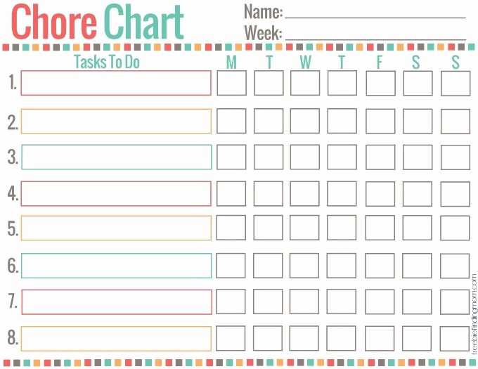 Kids Chore Chart Templates Lovely Free Printable Chore Charts for Kids at Home