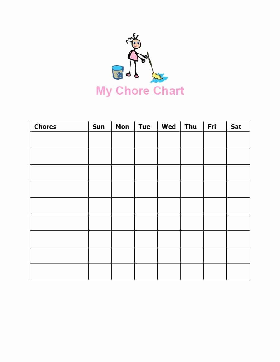 Kids Chore Chart Templates Luxury 43 Free Chore Chart Templates for Kids Template Lab
