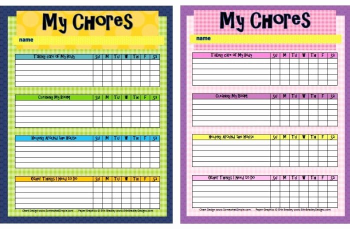 Kids Chore Chart Templates Unique Free Printable Chore Charts for Kids