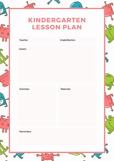 Kindergarten Lesson Plan Template Best Of Customize 1 304 Lesson Plan Templates Online Canva