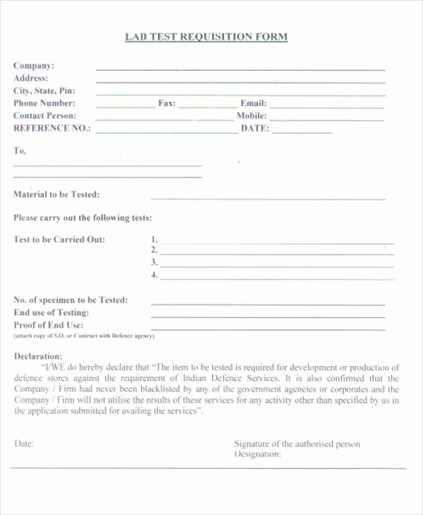 Lab Requisition form Template Awesome 40 Sample Requisition form In Pdf