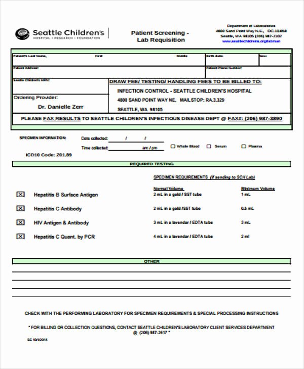 Lab Requisition form Template Beautiful 40 Sample Requisition form In Pdf