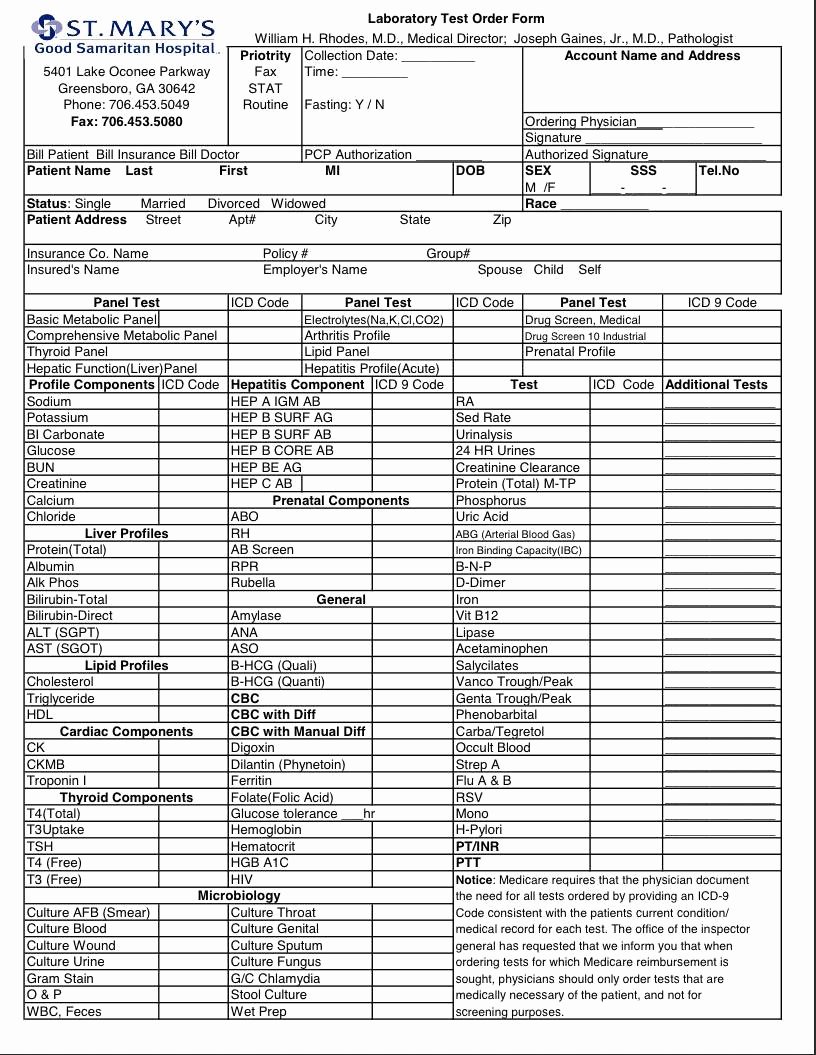 Lab Requisition form Template Inspirational 20 Of Thyroid Lab Requisition form Labcorp Template