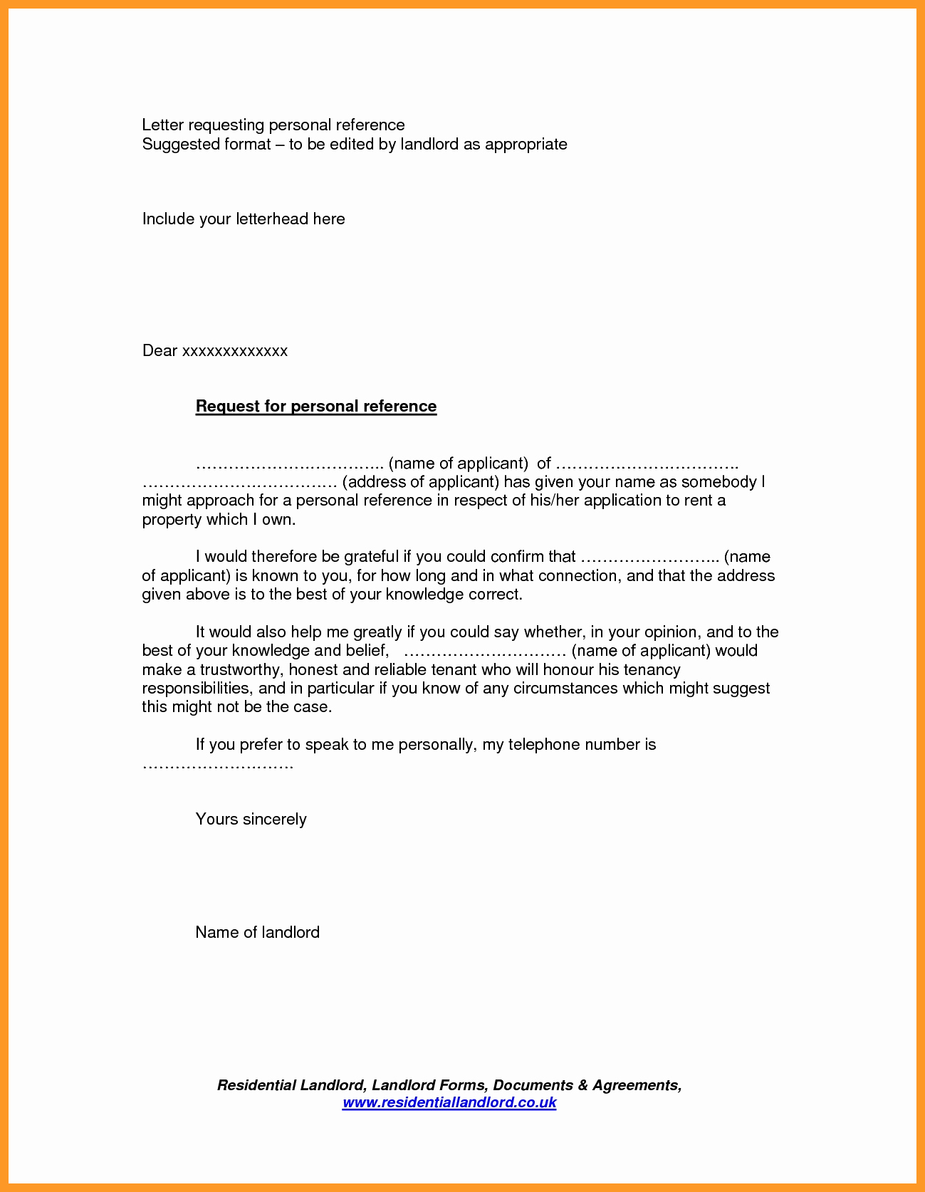 Landlord Reference Letter Template Beautiful 12 13 Tenancy Reference Letter Sample