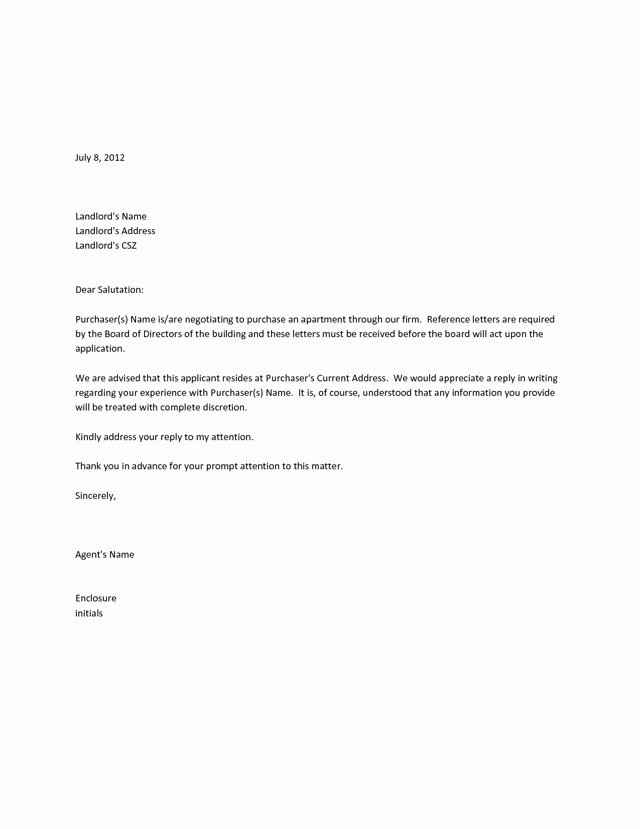 Landlord Reference Letter Template Best Of Landlord Reference Letter
