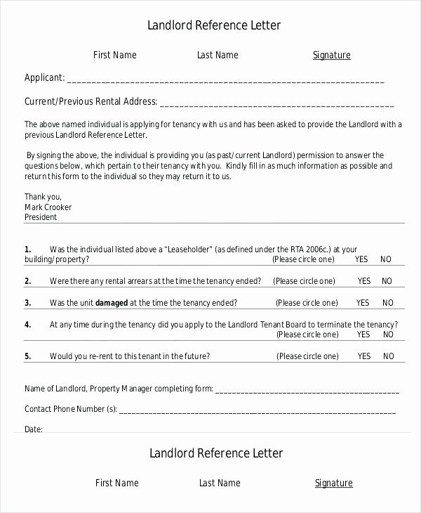 Landlord Reference Letter Template Elegant Tenant Reference Template – Copyofthebeautyfo