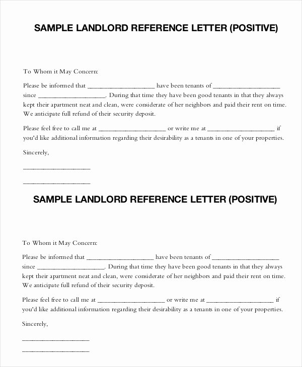 Landlord Reference Letter Template New Landlord Reference Letter 5 Free Sample Example