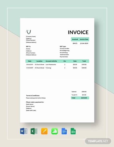 Landscaping Invoice Template Free Awesome Sample Landscaping Invoice 6 Examples In Pdf Word Excel