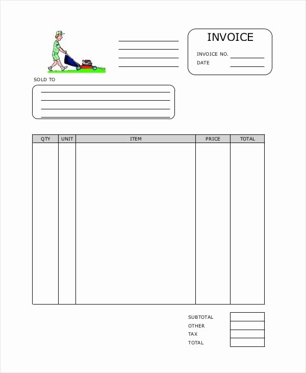 Landscaping Invoice Template Free Unique Lawn Care Invoice Template Eliminate Your Fears and Doubts
