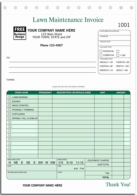 Lawn Care Invoice Template Inspirational Lawn Care Invoice Template